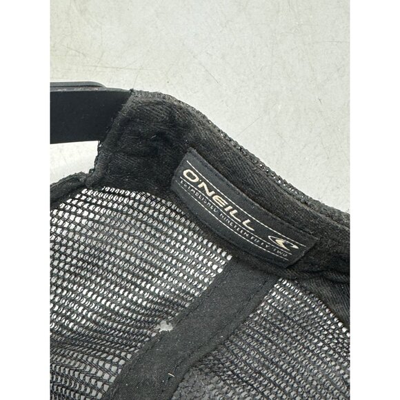 O'Neill Black Snap Back Mesh Trucker Cap with Fish & Palm Print Used READ - Picture 9 of 10